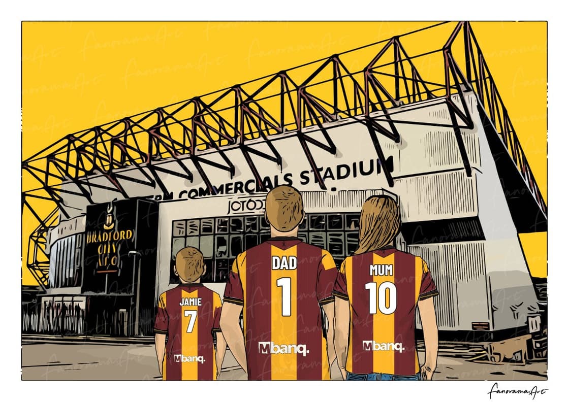 Bradford City A.F.C. personalised print at Valley Parade