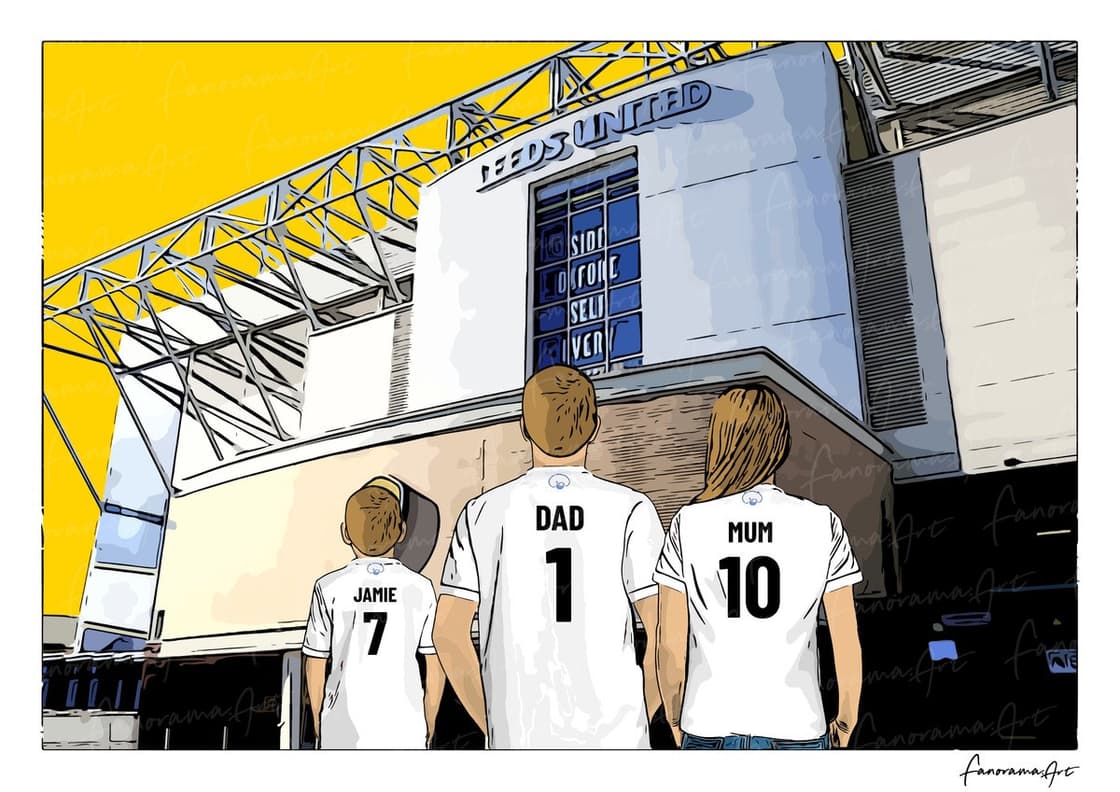 Leeds United FC personalised print at Elland Road