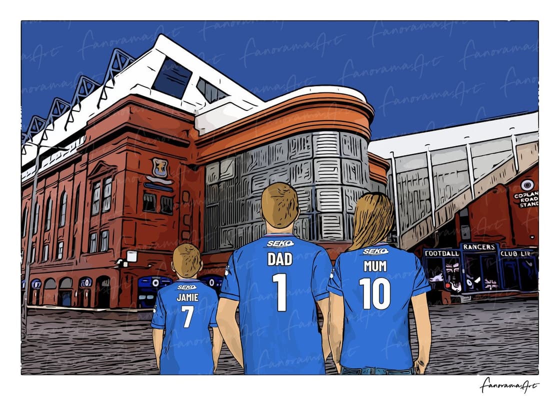 Rangers FC personalised print at Ibrox Stadium