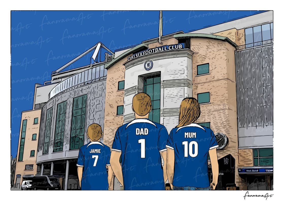 Chelsea FC personalised print at Stamford Bridge