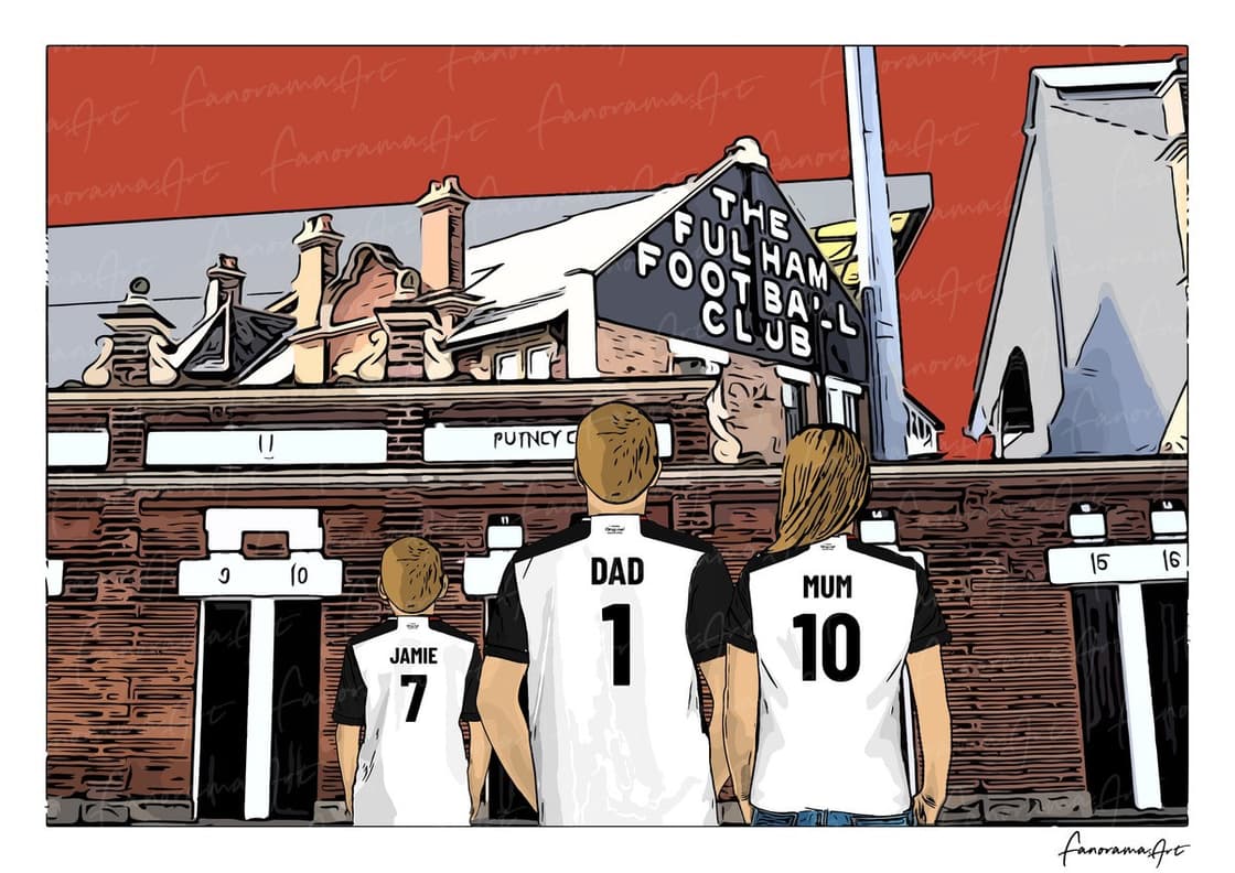 Fulham FC personalised print at Craven Cottage