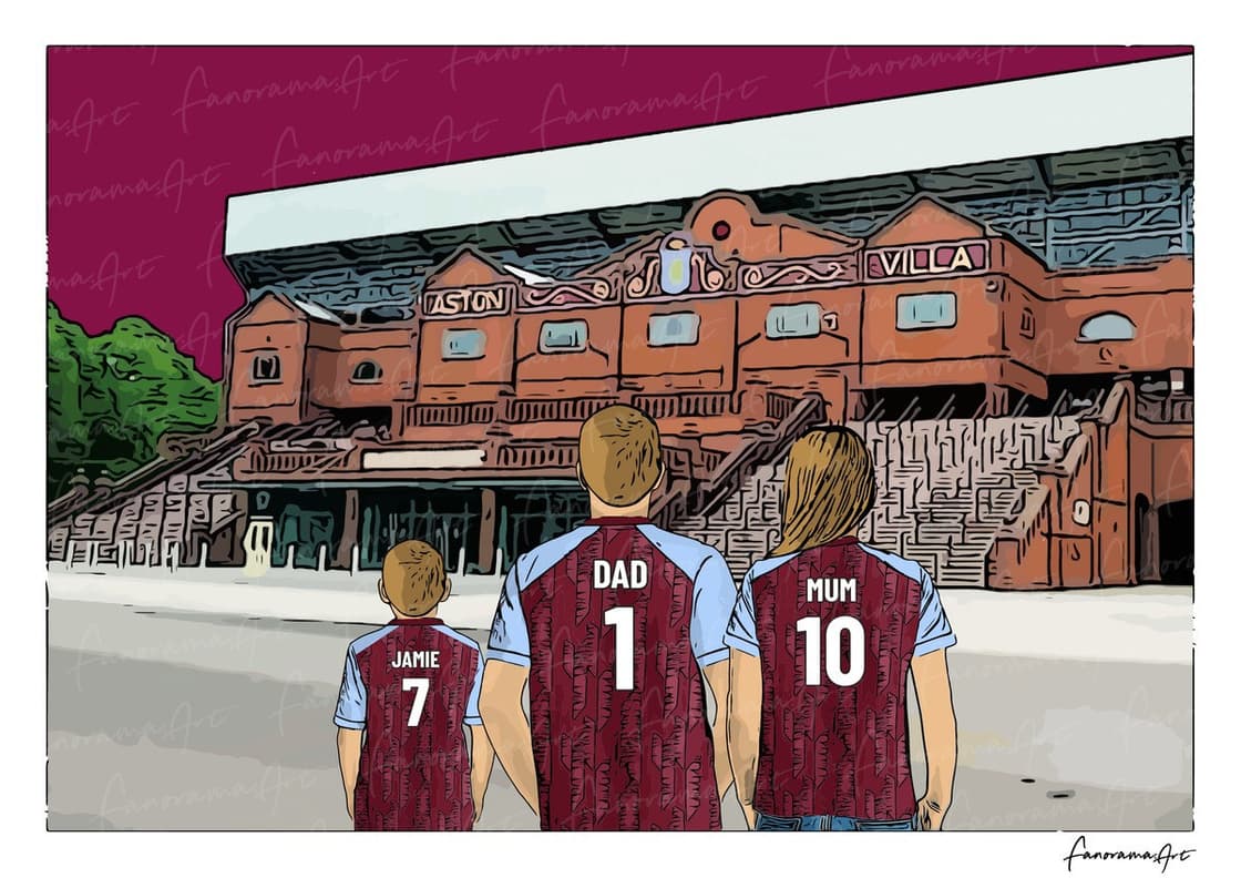 Aston Villa FC personalised print at Villa Park