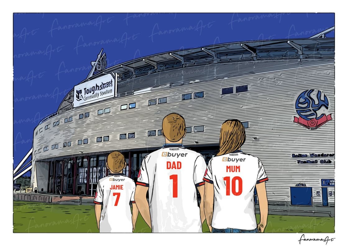 Bolton Wanderers FC personalised print at Toughsheet Community Stadium