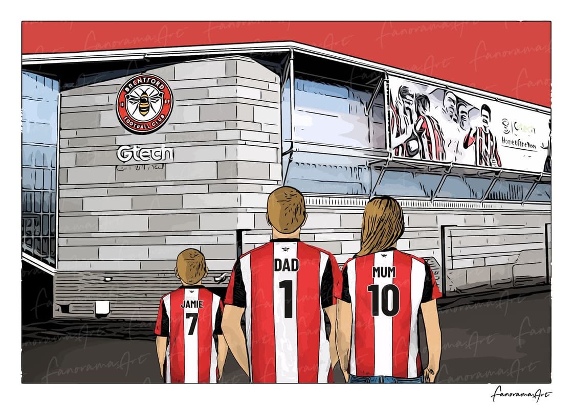 Brentford FC personalised print at Gtech Community Stadium