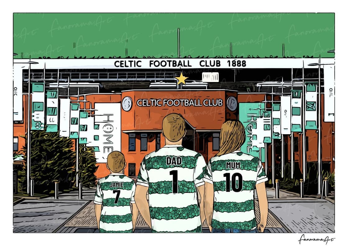 Celtic FC personalised print at Celtic Park