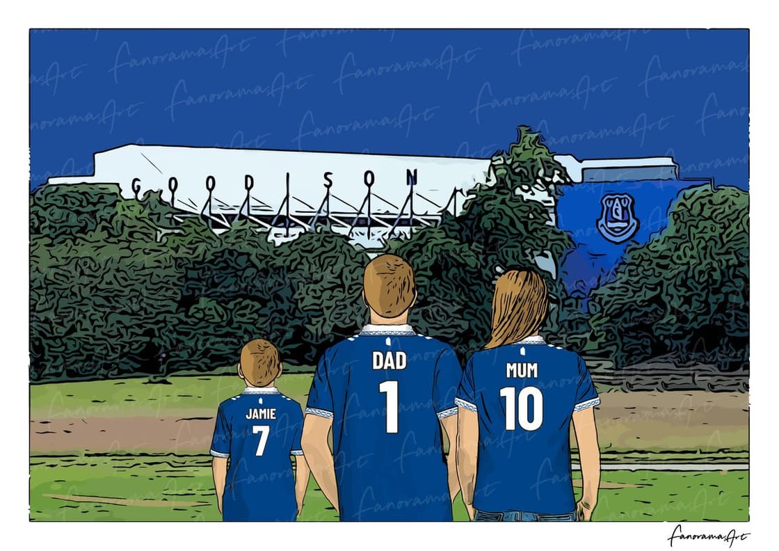 Everton FC personalised print at Goodison Park