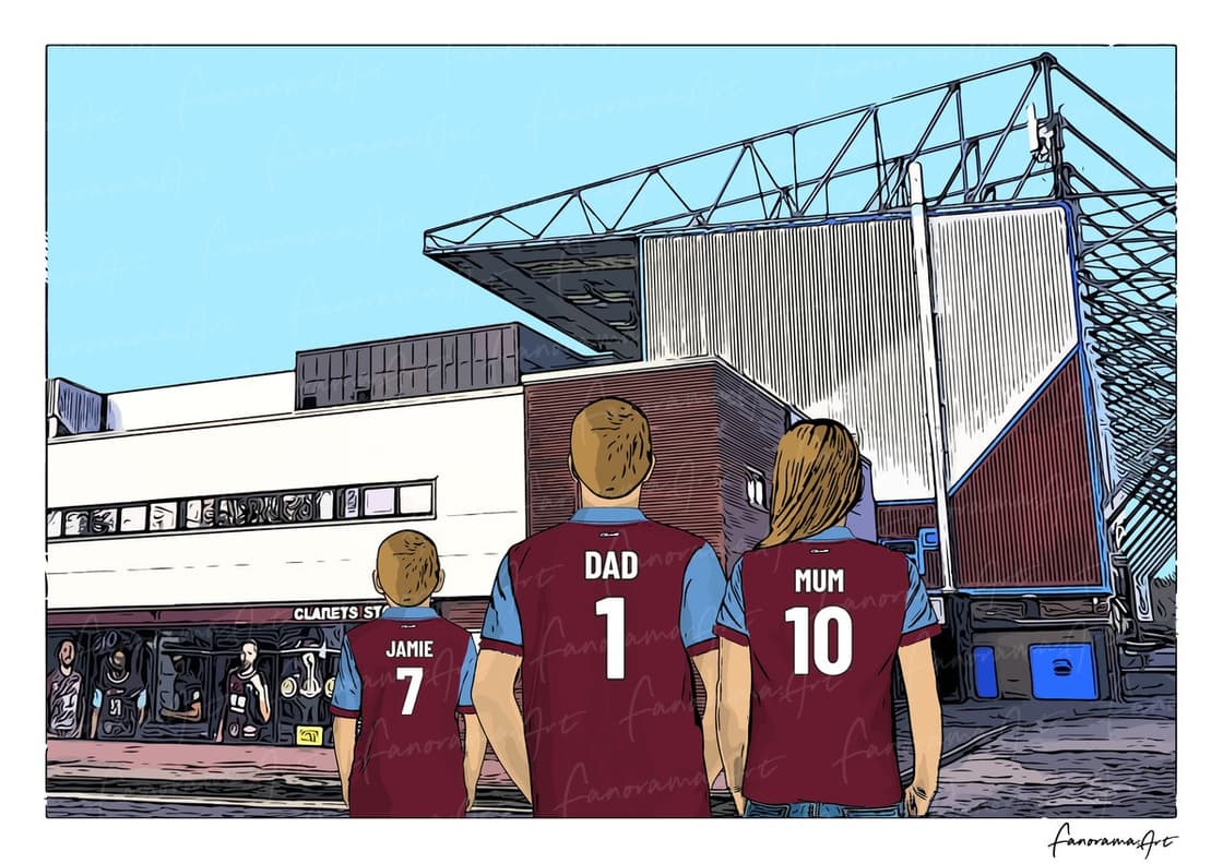 Burnley FC personalised print at Turf Moor