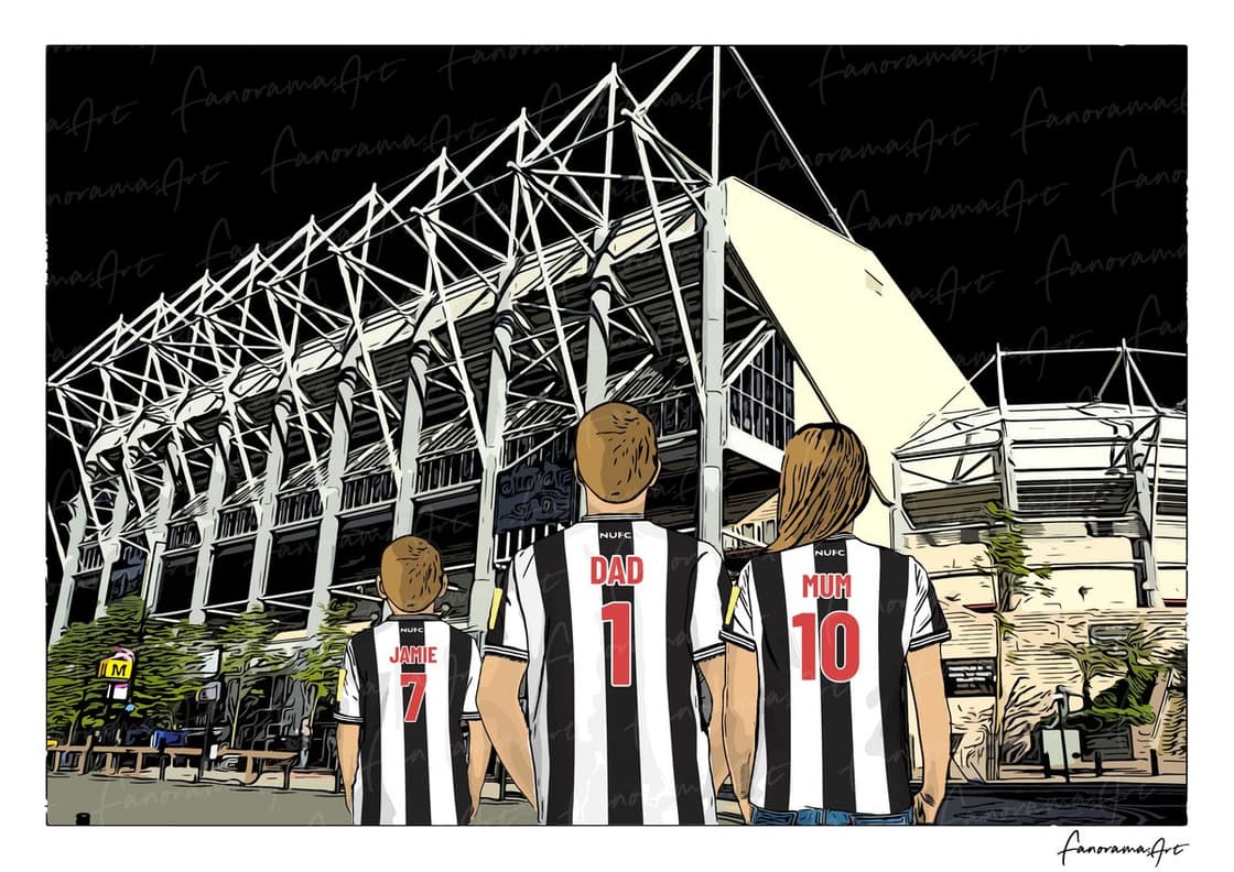 Newcastle United FC personalised print at St James’ Park