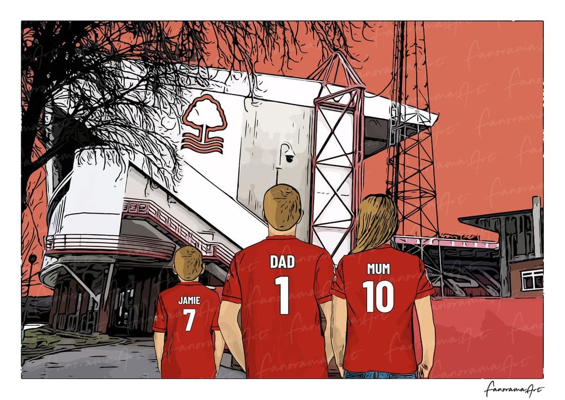 Nottingham Forest FC personalised print at The City Ground