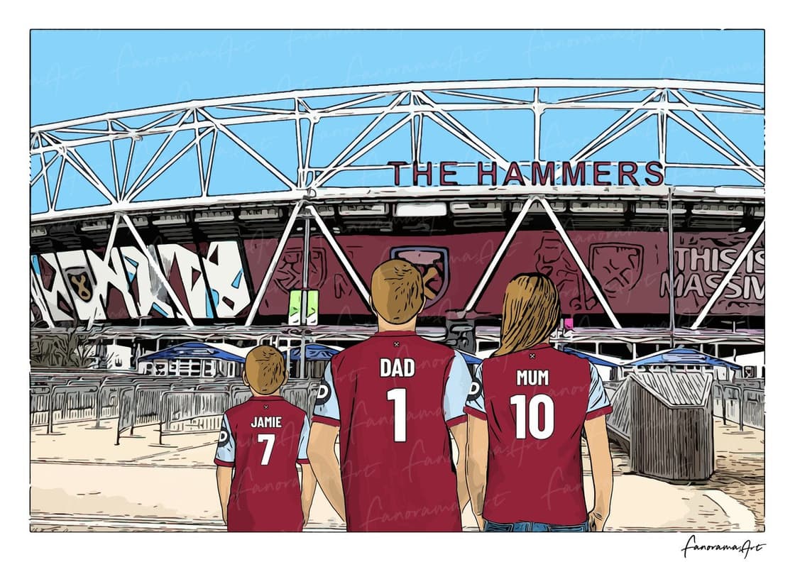 West Ham United FC personalised print at London Stadium