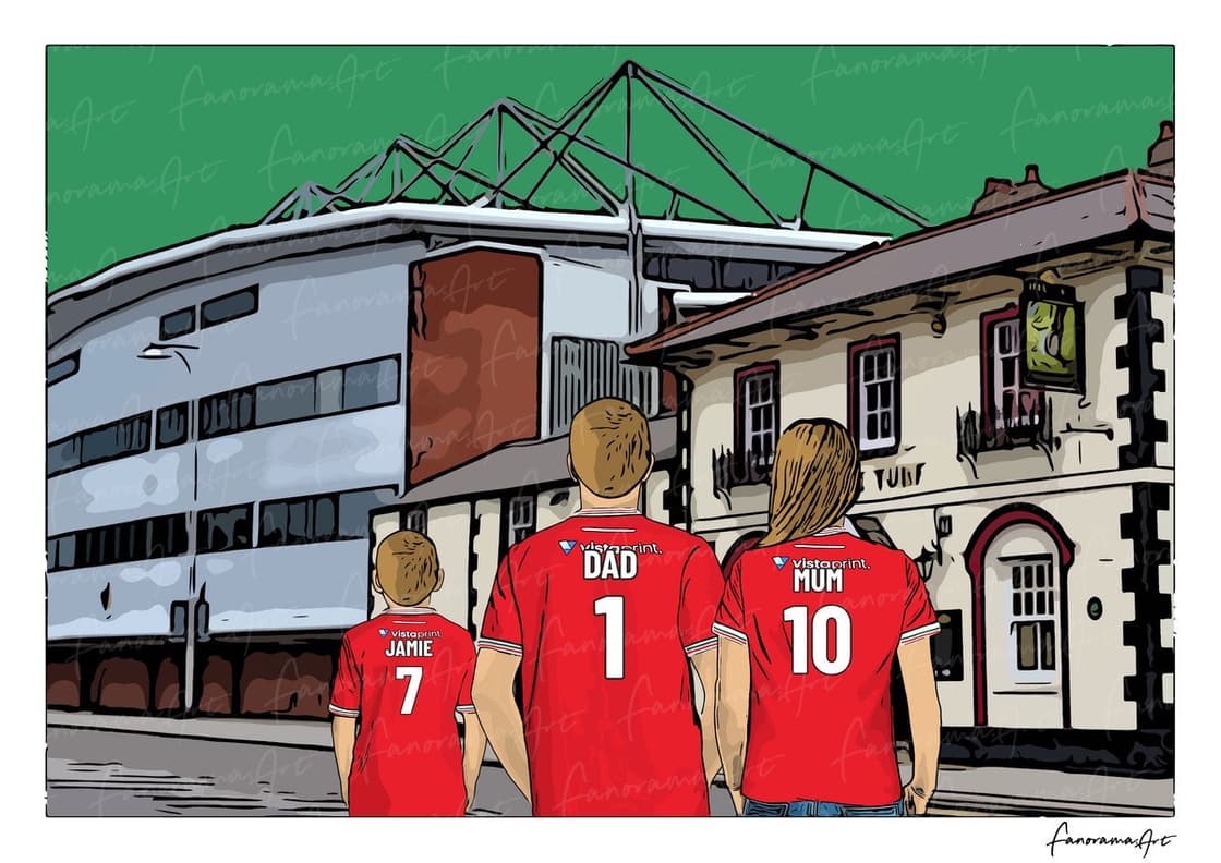 Wrexham AFC personalised print at Racecourse Ground