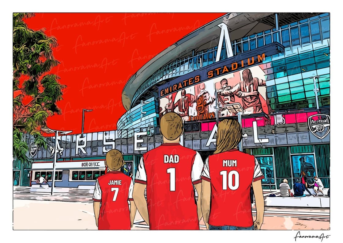 Arsenal FC personalised print at Emirates Stadium