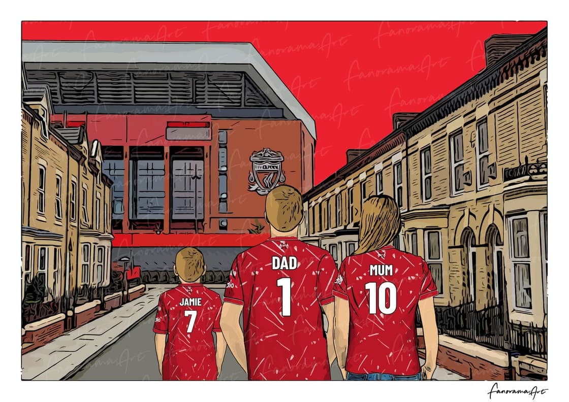 Liverpool FC personalised print at Anfield