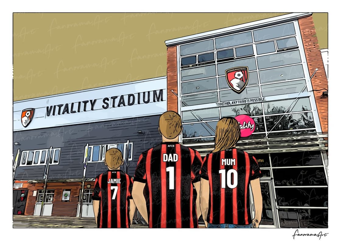 AFC Bournemouth personalised print at Vitality Stadium